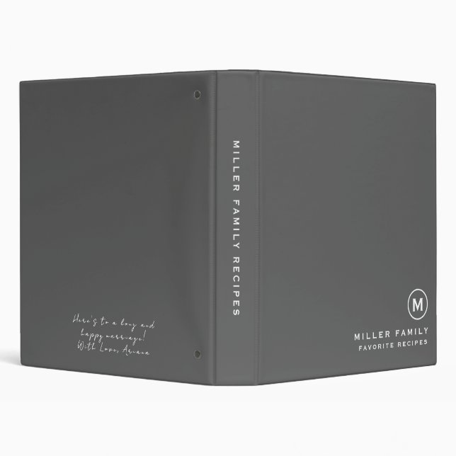 Classeur Message cadeau Mariage de monogramme famille Recet (Arrière-plan)