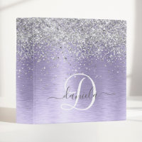 Métal brossé violet Parties scintillant d'argent N