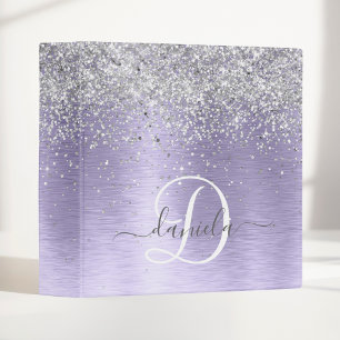 Classeur Métal brossé violet Parties scintillant d'argent N
