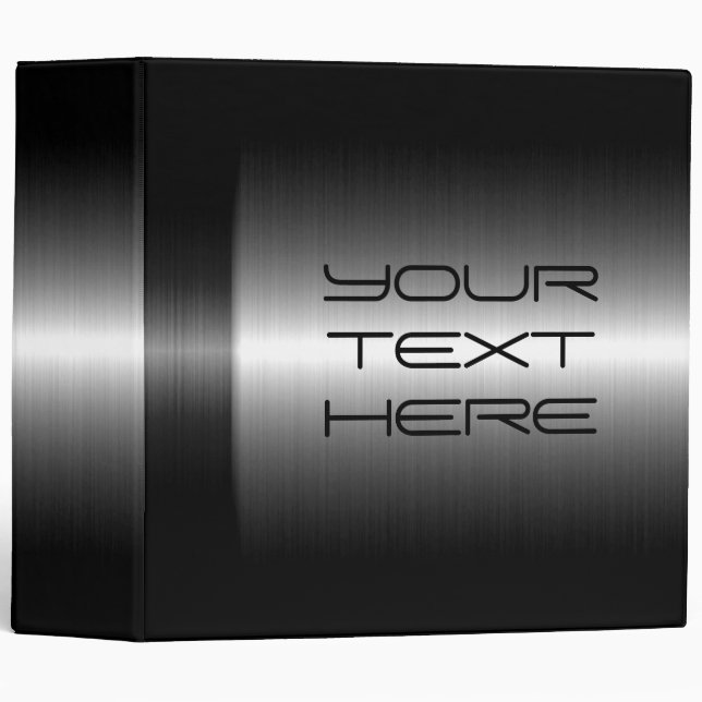 Classeur Métal en acier inoxydable et noir (Devant/Côté)