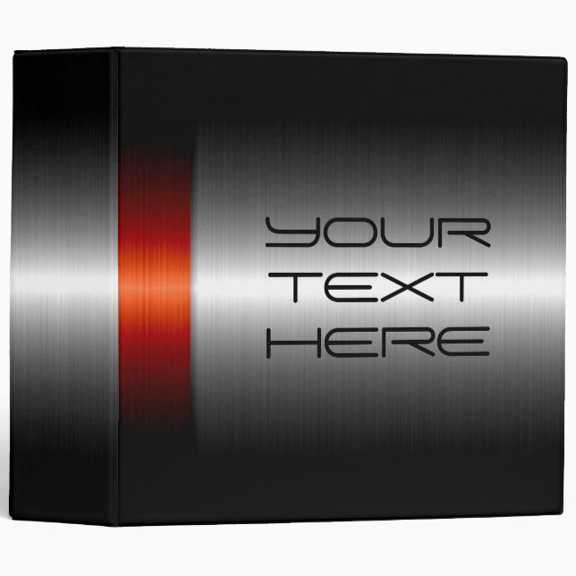 Classeur Métal en acier inoxydable et rouge (Devant/Côté)