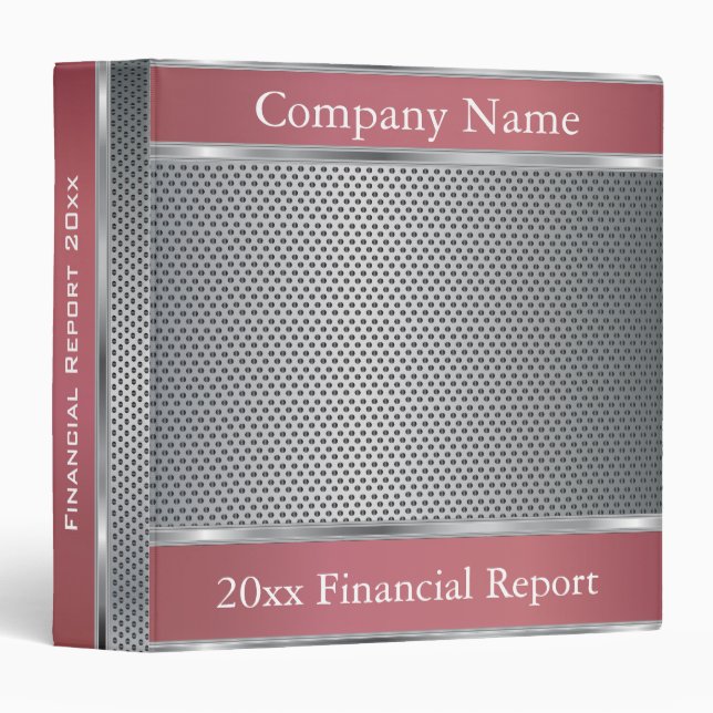 Classeur Métal Mesh Style d'entreprise | Texte do-it-yourse (Devant/Côté)