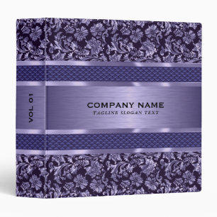 Classeur Métallurgique violet Vintage Damas
