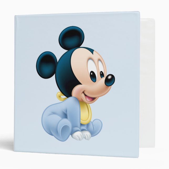 Classeur Mickey bébé | Pyjamas bleus (Devant/Intérieur)