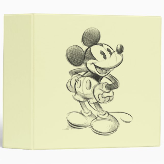 Classeur Mickey classique | Croquis (Devant/Côté)