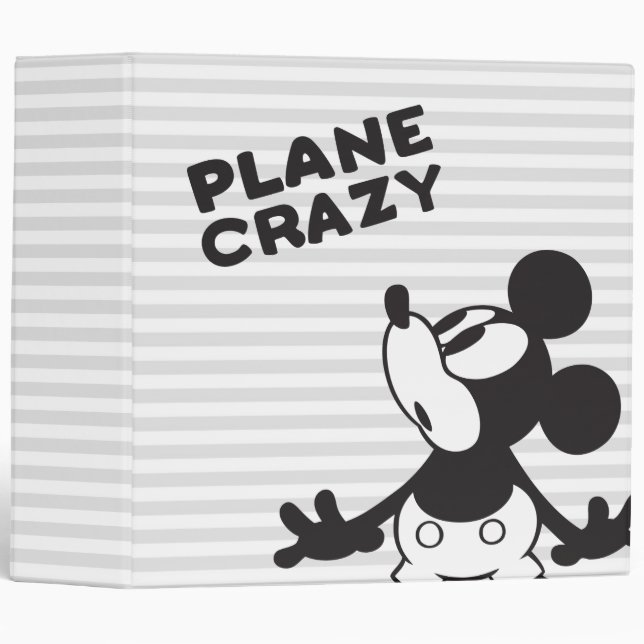 Classeur Mickey classique | Fou sur un avion (Devant/Côté)