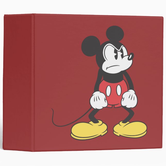 Classeur Mickey classique | Pose en colère (Devant/Côté)