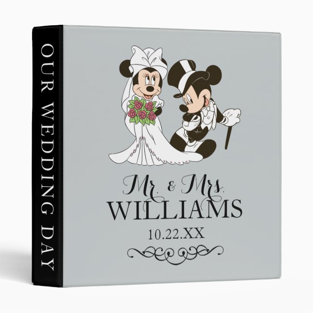 Classeur Mickey et Minnie Mariage | Se marier (Devant/Côté)