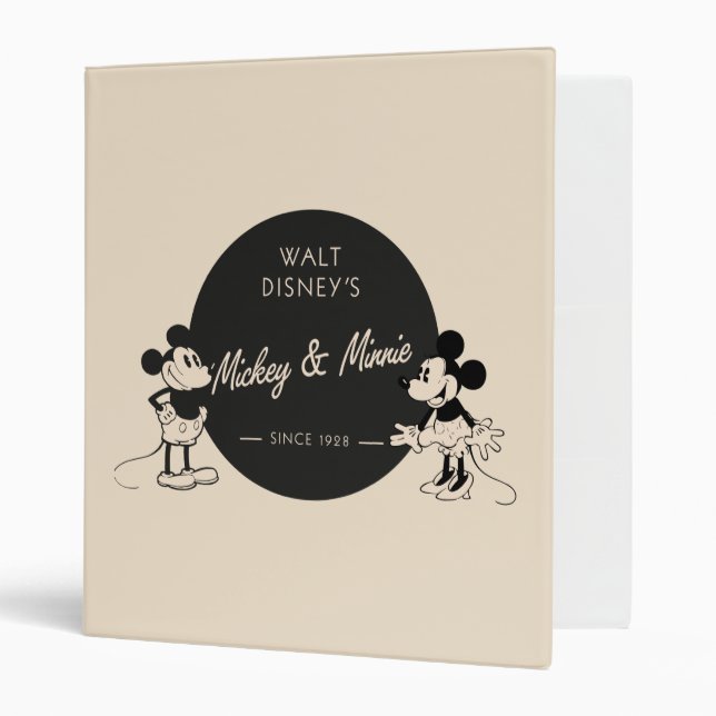 Classeur Mickey et Minnie vintages (Devant/intérieur)