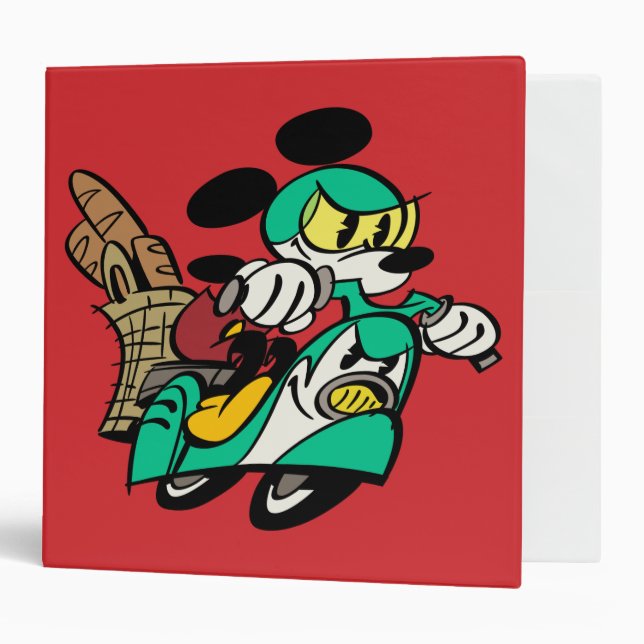 Classeur Mickey français | Course à Vespa (Devant/intérieur)