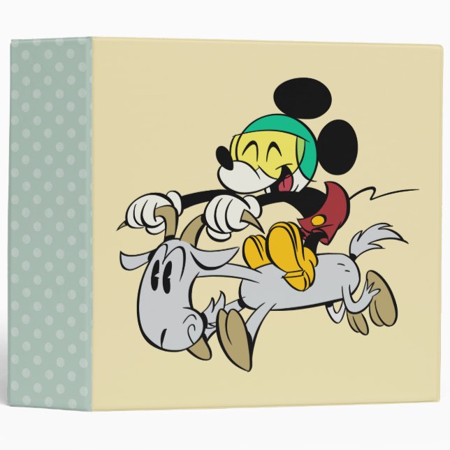 Classeur Mickey français | Joyeux sur Vespa (Devant/Côté)
