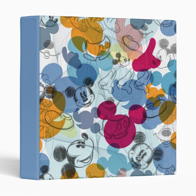 Classeur Mickey & Friends | Motif d'esquisse de tête de sou (Devant/Côté)