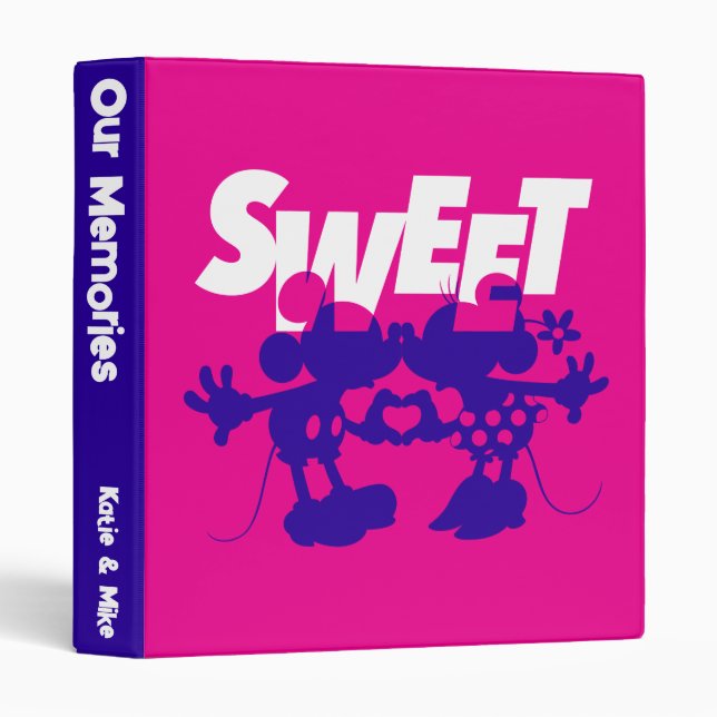 Classeur Mickey & Minnie Souris| Sweet! Saint-Valentin (Devant/Côté)