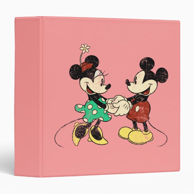 Classeur Mickey & Minnie | VINTAGE (Devant/Côté)