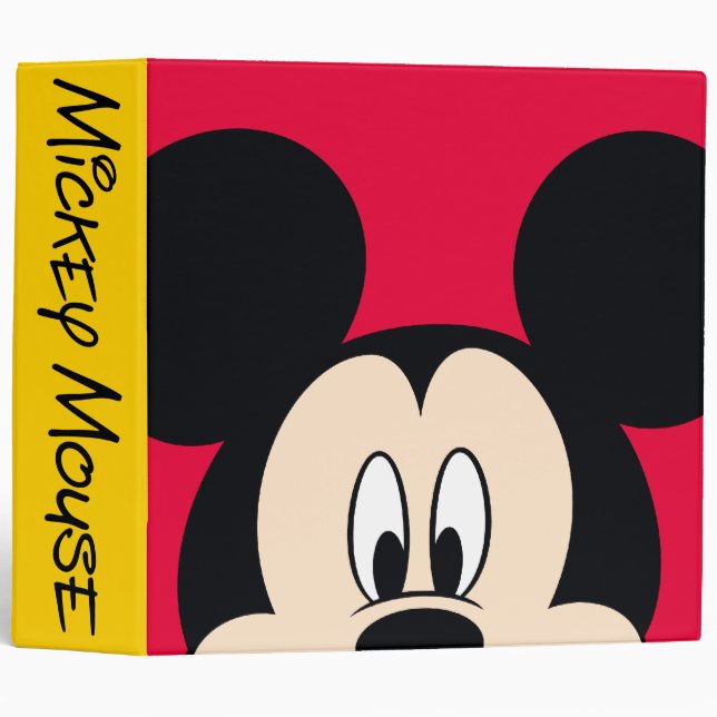 Classeur Mickey moderne | Tête souriante (Devant/Côté)