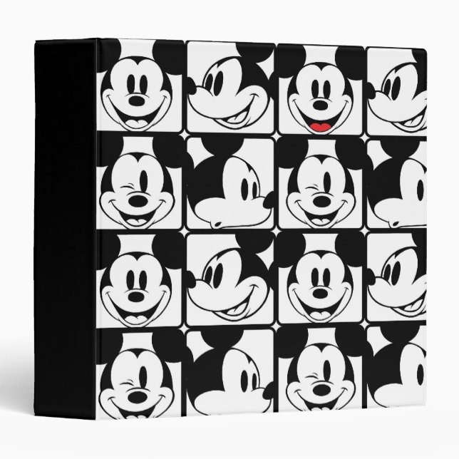 Classeur Mickey Mouse | Motif de grille (Devant/Côté)