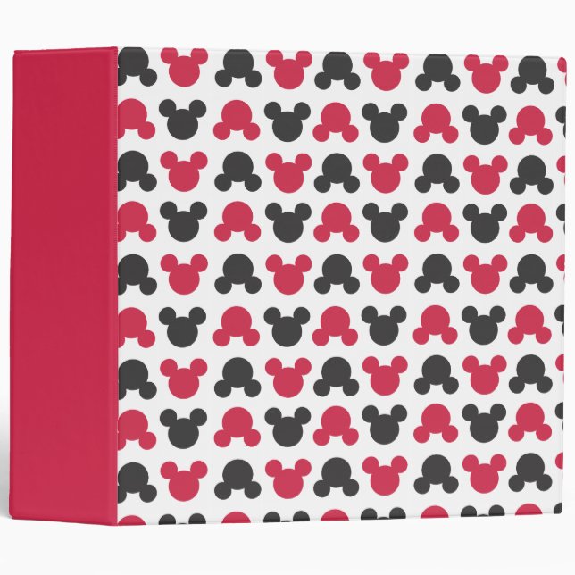 Classeur Mickey Mouse | Motif noir et rouge (Devant/Côté)