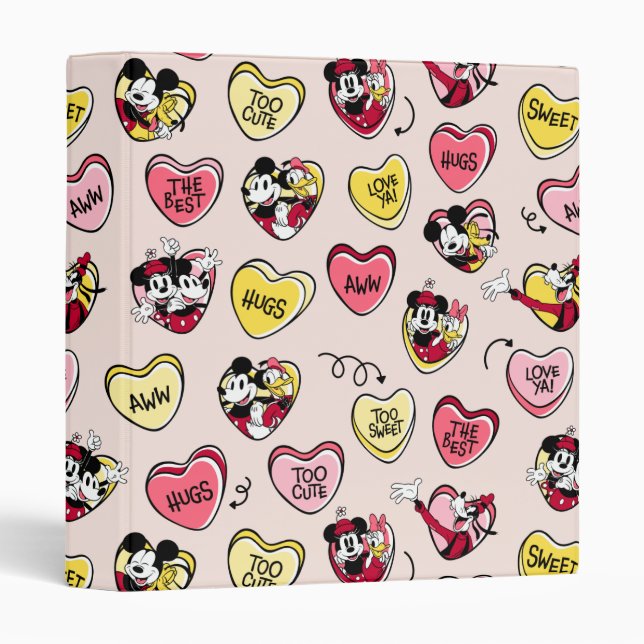 Classeur Mickey Souris & Amis | Valentine Heart Candy (Devant/Côté)