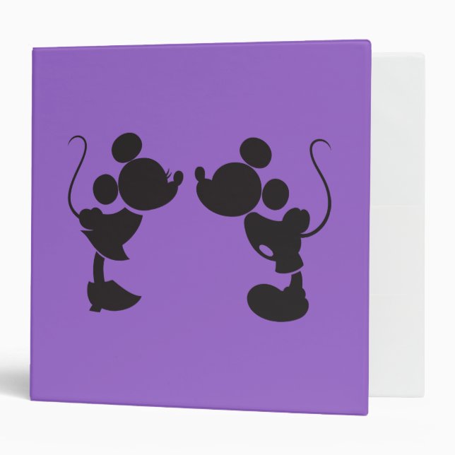 Classeur Mickey Souris et Minnie Silhouette (Devant/intérieur)