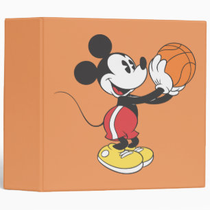 Classeur Mickey sportif Tenant un ballon de basket