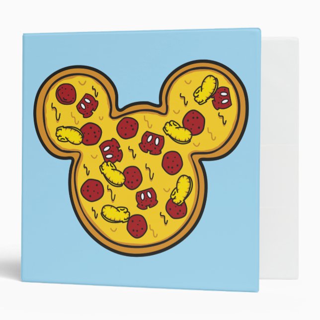 Classeur Mickey tendance | Pizza en forme de tête (Devant/intérieur)