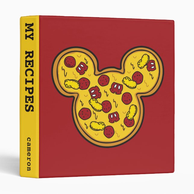 Classeur Mickey tendance | Recette de pizza en forme de têt (Devant/Côté)