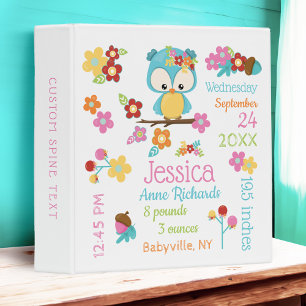 Classeur Mignon album de bébé chouette des bois statistique