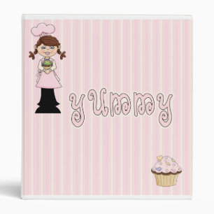classeur mignon avec le chef et le cupcake& de