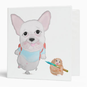 Classeur mignon Bouledogue français et hamster drô