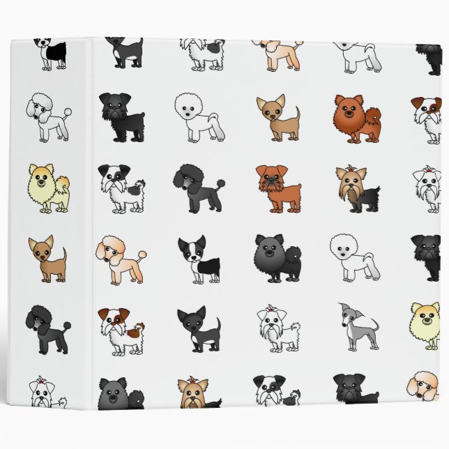 Classeur mignon d'amoureux des chiens de jouet 2" (Devant/Côté)