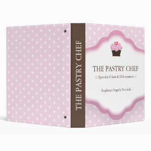 Classeur mignon de recette de petit gâteau