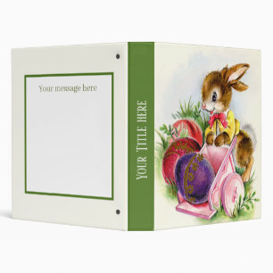Classeur mignon lapin de Pâques ajouter le texte du message
