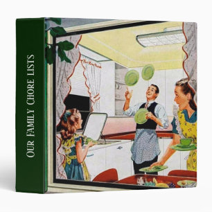 Classeur mignon Liste de tâches familiales rétro vintage