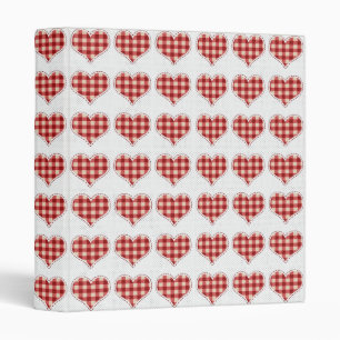 Classeur Mignon motif à carreaux rouges et coeurs à pois