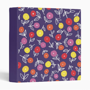Classeur Mignon motif fleuri violet coloré