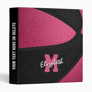 Classeur mignon noir monogrammed basketball thème 3 ri