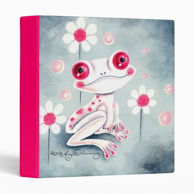 Classeur Mignon rose Girly de grenouille (Devant/Côté)
