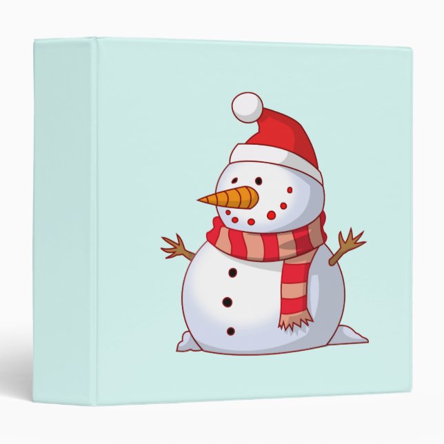 Classeur Mignonne bonhomme de neige de Noël (Devant/Côté)
