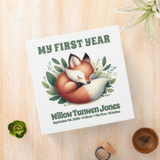 Classeur Mignonne Fox dormir dans la 1ère année du bébé Feu (In Situ)