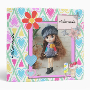 Classeur Mignonne poupée amusante pour fille déco dégradé d