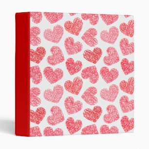 Classeur Mignonne Rouge Doodled Heart Valentine's Day Motif