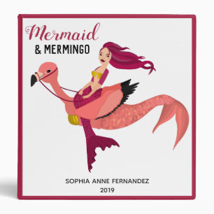 Classeur Mignonne sirène violet et fille Flamant rose Meil