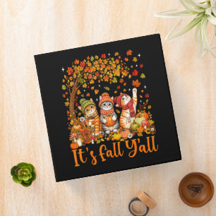 Classeur Mignons chats d'automne feuilles citrouille "C'est