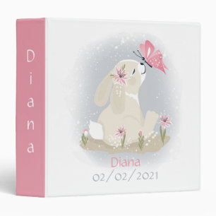 Classeur Mignons lapin et papillon.