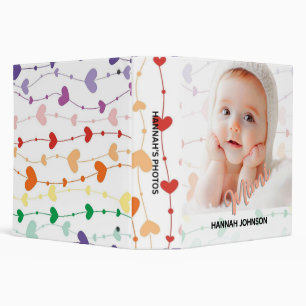 Classeur MIMI Rainbow Hearts Personnalisé Baby Photo Album