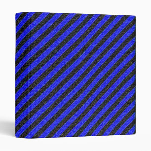 Classeur Minces rayures diagonales noires et bleues