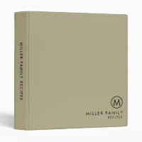 Minimal élégant Sage Green Famille Monogramme Rece