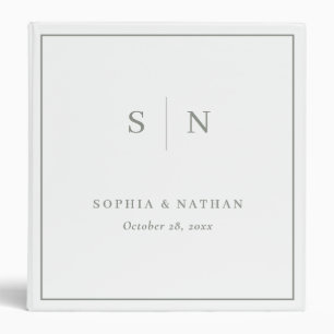 Classeur Minimal et chic   Mariage blanc et vert Sage