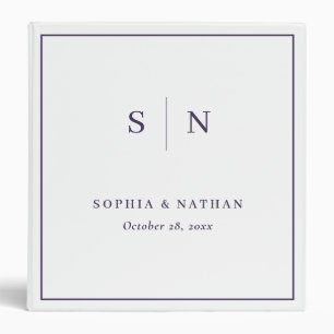 Classeur Minimal et chic Mariage blanc et violet