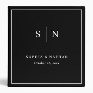 Classeur Minimal et chic Noir avec Mariage blanc